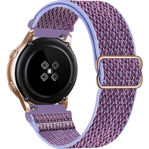 Nylon Sport Rem, Lila, 20mm, Rem Kompatibel Med Samsung Galaxy Watch Active 2(40mm/44mm)/watch 3 41mm/watch 42mm/gear S2 Classic