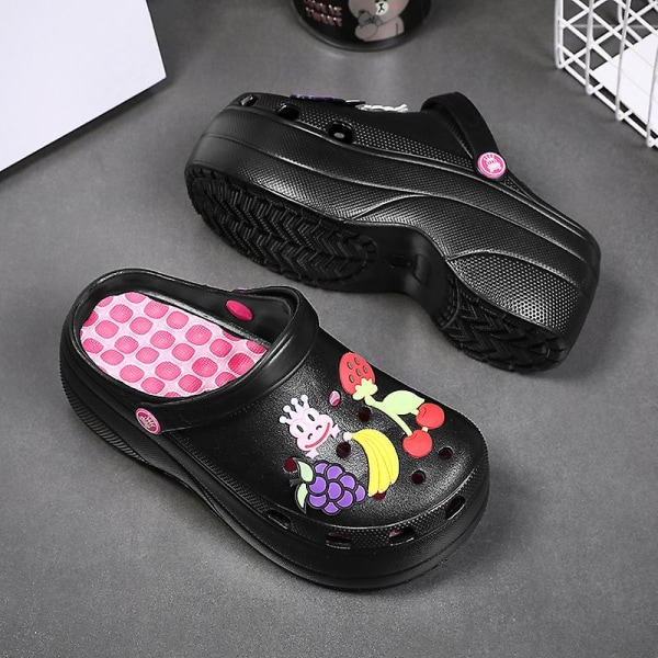 Damtofflor Strandtofflor Mode Sandaler Utomhus Inomhus Halkfria Skor 033 Black EU 38