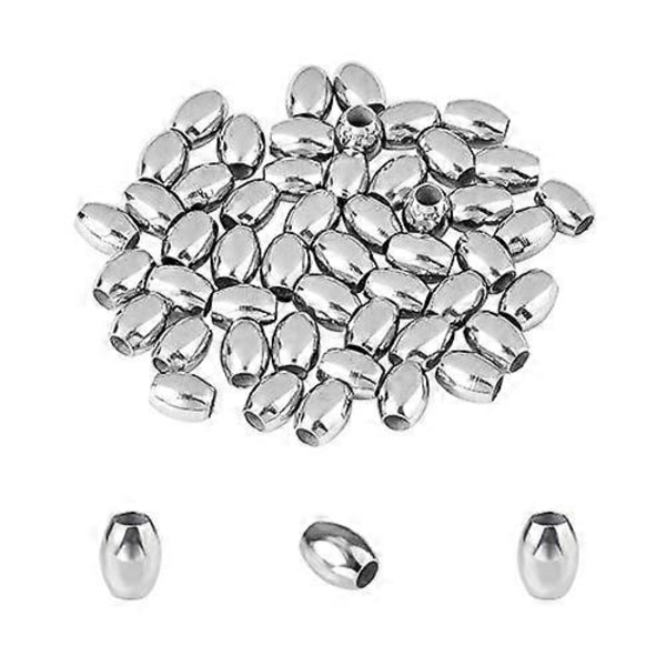 50 kpl 6 mm lieriönmuotoisia välihelmiä, 2,5 mm reikä, ruostumattomasta teräksestä valmistettuja irtokappaleita, metallisia helmien välihelmiä, sileäpintaisia helmiä DIY-korujen valmistukseen, ruostumaton