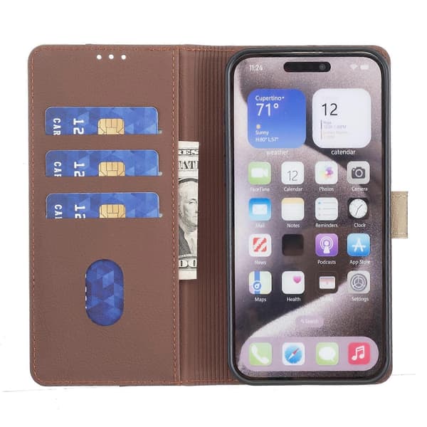 Lærveske til Motorola Edge 50 Pro 5G Brown