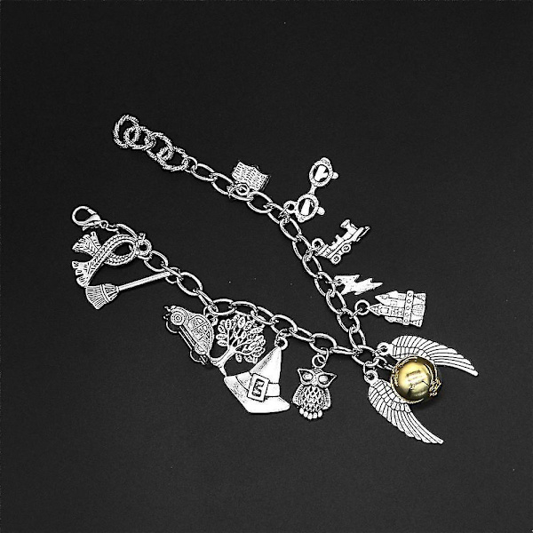 Harry Potter-armband i legering med gyllene kvick i kombination med berlockarmband