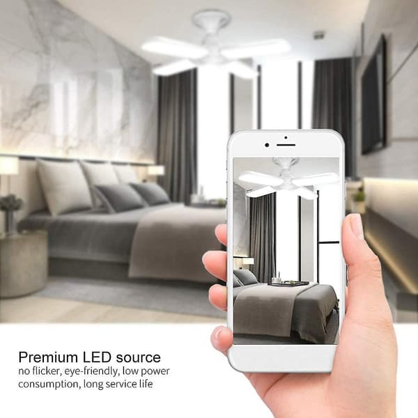 LED Loftlampe, 60W E27 AC95-265V Fire Super Lyse LED Loft Pendellamper, Foldbar Viftelampe