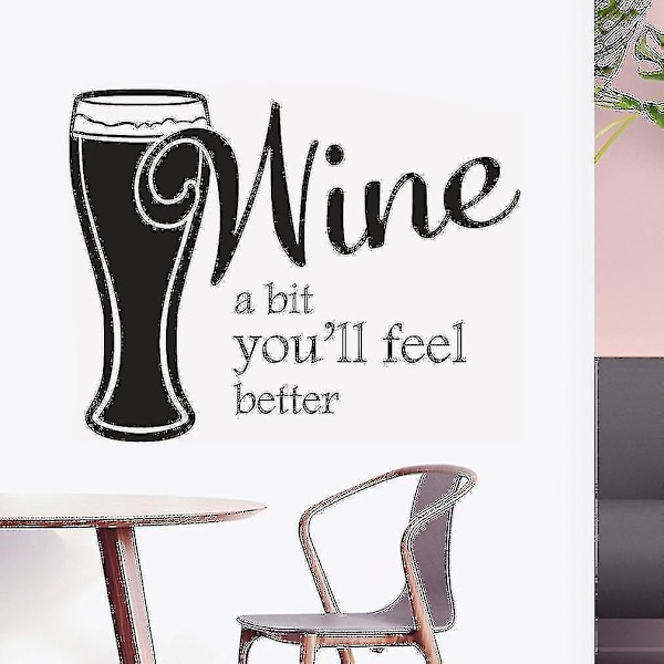Wine A Bit Ølkopp Kjøkken Tapet Selvklebende Veggdekorasjon Hjem Dekor Veggklistremerke For