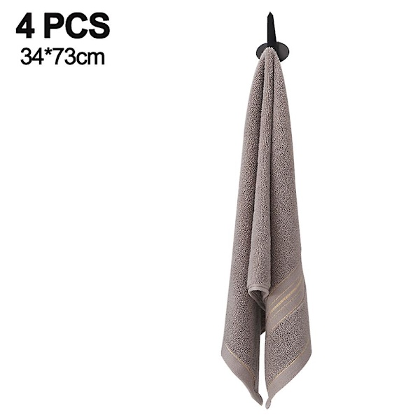 Hurtigtørkende lo-bomulls badehåndkle, 34*73cm, Sett med 4 (blå) Gray