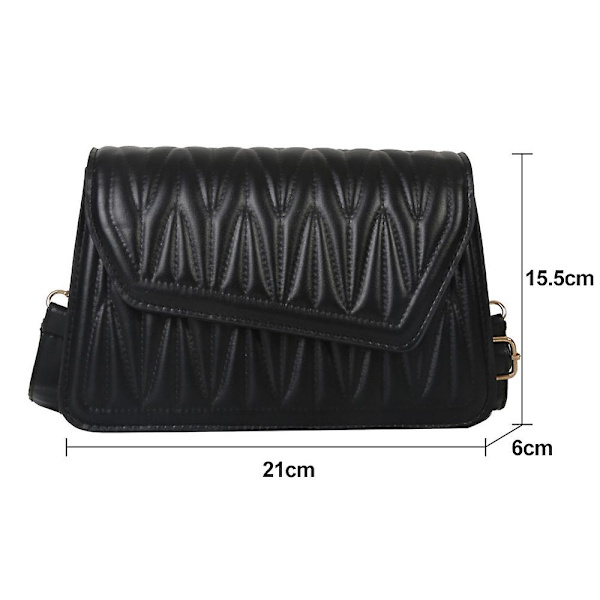 Ny axelväska i konstläder enfärgad dejting nisch mode messenger väska black