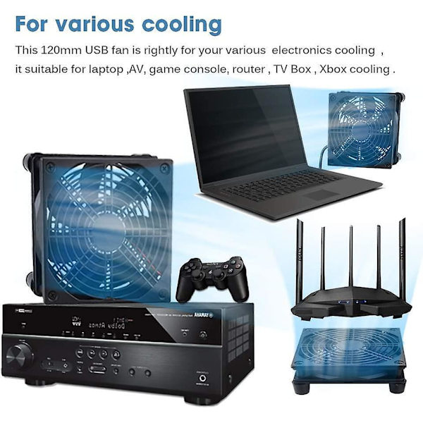 120mm USB Computer Fan, 120mm Køleventilator DC 5v