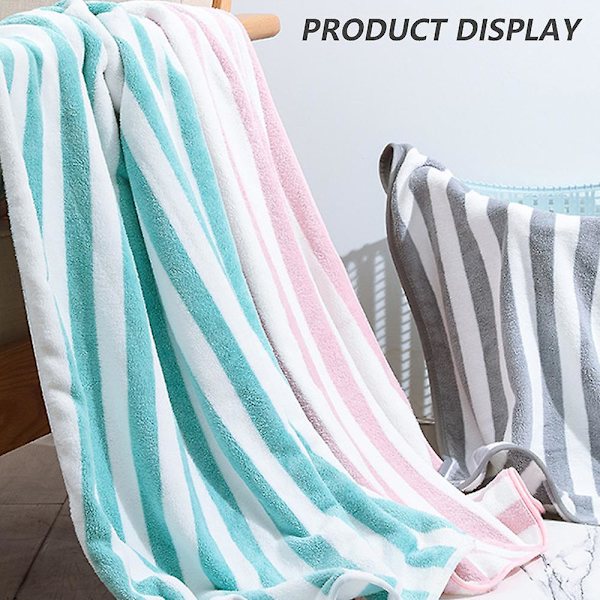 Turkiskt Cabana Tjockt Randigt Pool Strand Handdukar 4-pack, Mycket Absorberande Badhandduk (grå, 30x60 tum) Green