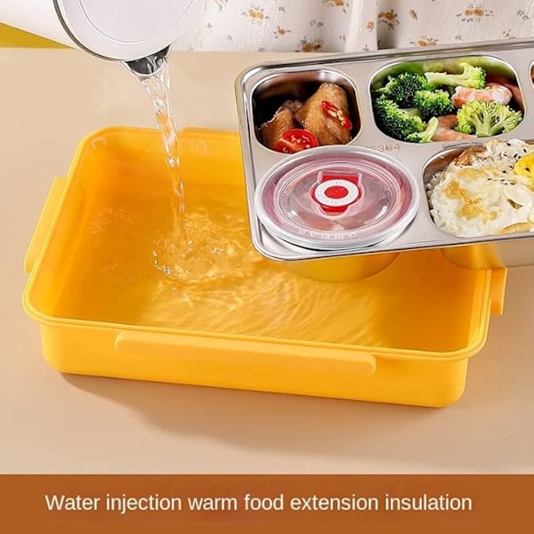 Bento-låda,  läckagesäker stapelbar lunchlåda , lunchbehållare för arbete/skola och måltidsförberedelse (gul) rosa