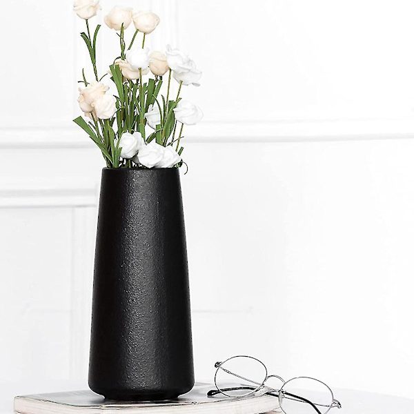 Keramisk Vase - Blomstervase Stil Til Moderne Bordhylde Boligindretning, Egnet Til Pejs Soveværelse Køkken