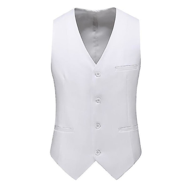 Klassisk affärsväst för män, regular fit smokingväst White M
