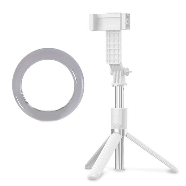 Bordstativ Bærbart Skrivebord Selfie Stick Monopod Stativ til Videokamera White