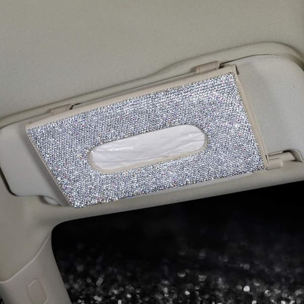 Bilsäte i läder med kristalldiamant solskydd Anti-jamming Beige