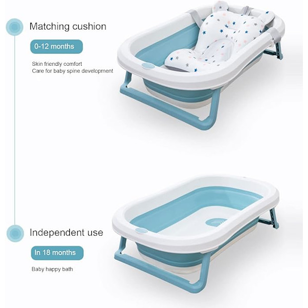 Baby Badeplads Pude, Sikker Foldbar Indsats Baby Badepude Badeindsats Sæde til Nyfødt (Hvide stjerner)