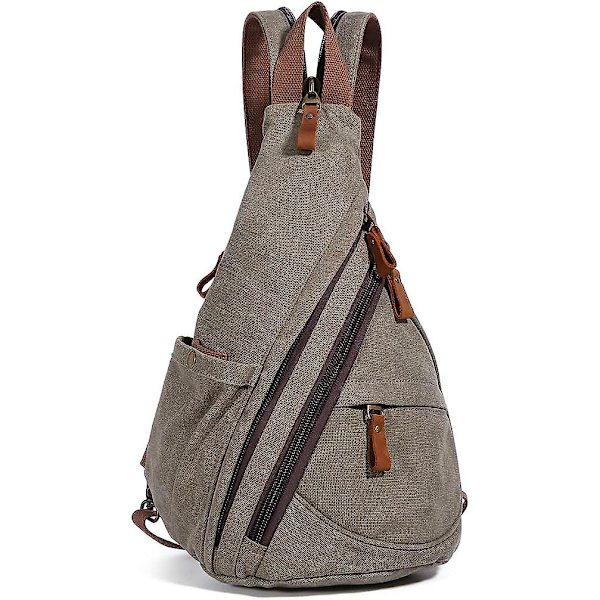 Canvas Sling Bag Liten Crossbody Ryggsäck Axelväska Casual Dagryggsäck För Män Kvinnor A1