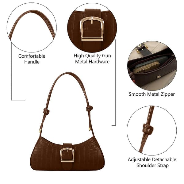 Messenger Bag - Konstläder Axelväskor, Fashion Casual Pendlar Handväskor brown
