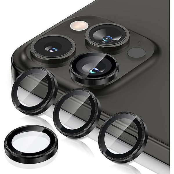 Iphone 15 Pro/iphone 15 Pro Max kameralinsskydd, kamera cover Black 15 15 Plus