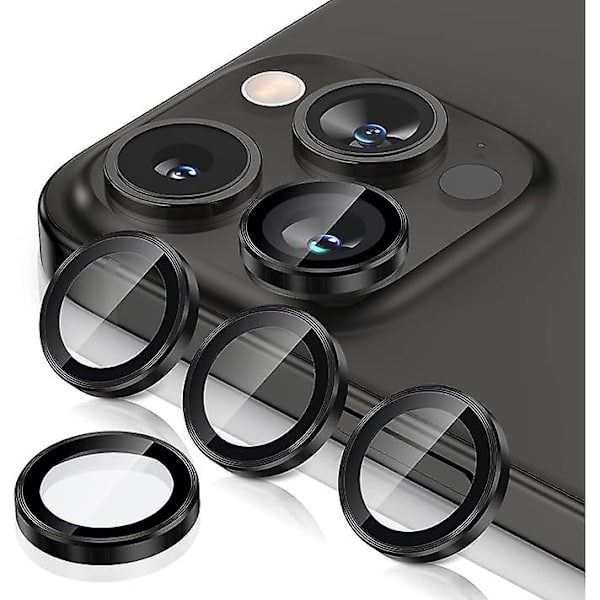 Iphone 15 Pro/iphone 15 Pro Max kameralinsskydd, kameraskyddsskydd Black 15 15 Plus