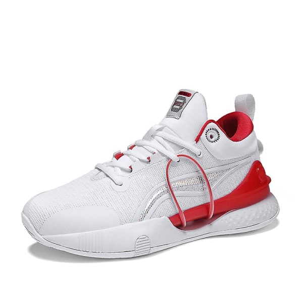 Basketbollskor för män, höga, andningsbara, halkfria, moderiktiga sneakers 3F8899 White EU 40