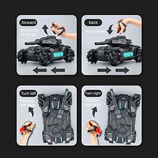 Ritoeasysports Tank Toys Mustalelu Lapsille Lelusäiliö Vesiammuksella Kellokaukosäätimellä Kotikäyttöön Tarkoitettu Elektroninen Lelu
