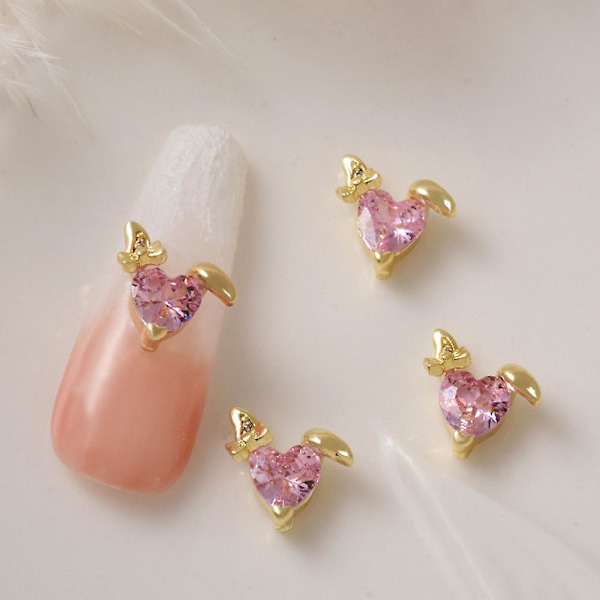 10 st 3D kanin nagelcharms strass diamanter glitter roterbar nagelkonst kanin metall charms design för nagelkonst dekoration diy hantverk tillbehör style2