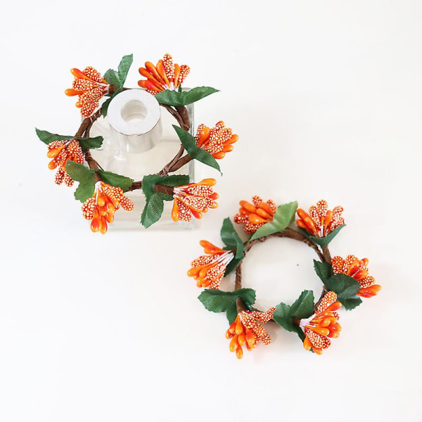 Blomsterkrans Serviettringholdere, Høstserviettringer (4 stk)