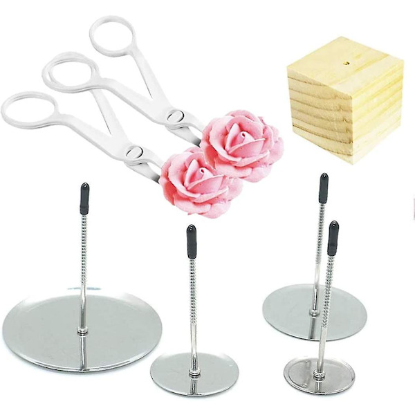 Kakblomma nagel lyftare set - Rostfritt stål bakverktyg, 6 st, glasyr blommor dekoration