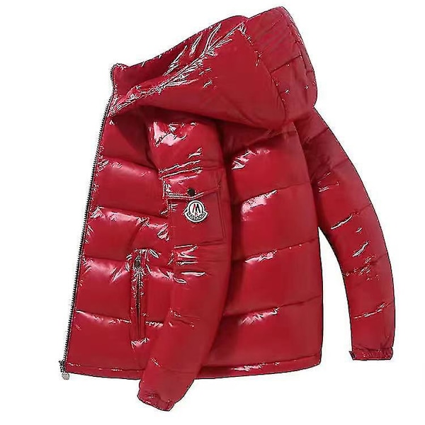 2021 Mooncoo Kort Dunjacka för Herr och Dam med Huva, Tjockt Parmatchande Löst Koreanskt A XXXL