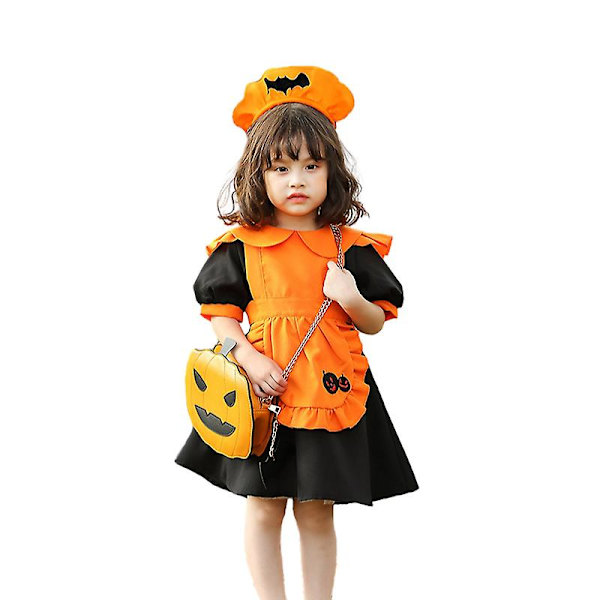 Tyttöjen Halloween-kurpitsapiika-asut, Halloween-piika Cosplay -asu M