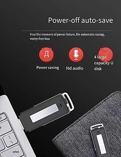 8 GB digital inspelare, USB-diktering, U-disk inspelare 2 i 1