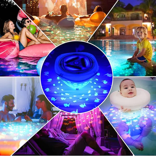Led Pool Lys, vandtæt Flydende Led Lys, ip67 Undervands Led Diskolys Med 6 Assorterede Farvetilstande