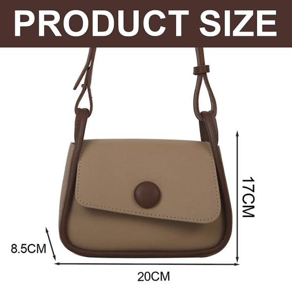 Ny trendig mode enkel axelväska fritid pendlare konstläder axelväska Dark khaki