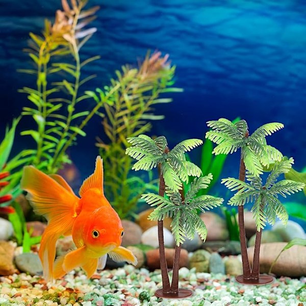 pieniä rannikkopuita muovipalmu puu miniatyyri kasvi muovi kookospähkinä kakku koristelu topper T? Bonsai käsityö mikro maisema tee-se-itse 5 kpl mini trooppinen