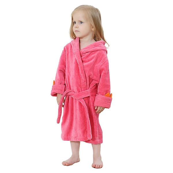 Fleecepledd med hette for barn Korallfleece Badehåndkle for barn Red S