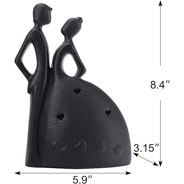 Romantiske Par Figurer Gyldent Evigt Hjerte Figur (b)