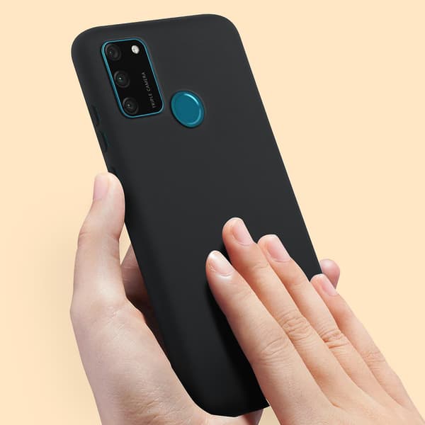 Bagcover til Honor 9A Semi-rigid Soft Touch Kompatibel QI sort