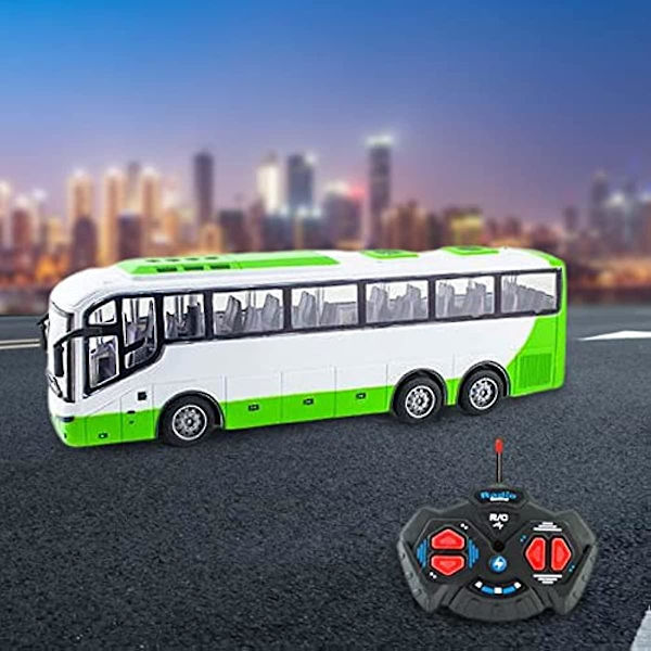 130 Fjärrkontrollbil Realistiska Ljus Radiostyrda Maskinleksaker Elektronisk Lastbil Rc Skolbuss För Barn Pojkar Födelsedagspresenter   Grön Red