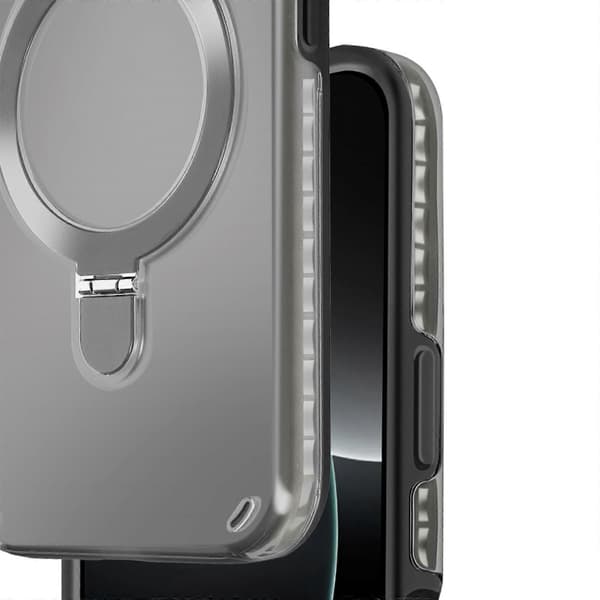 MagSafe-deksel for iPhone 16 Pro Støtsikkert med sammenleggbart stativ, svart
