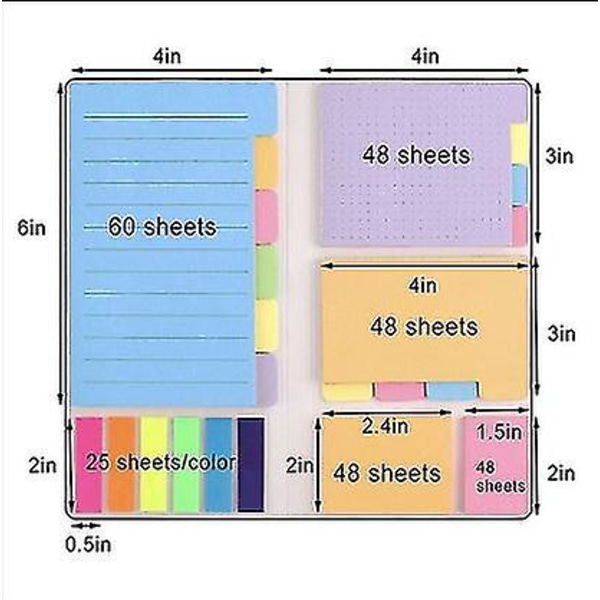 Post-it-set, Post-it-etikett, separata Post-it-lappar, skolmaterial, kontorsmaterial