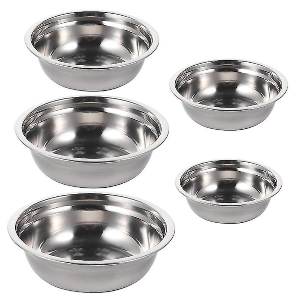 5 st skål Slitstark soppskål Måltidsbassäng för kökshem (silver)
