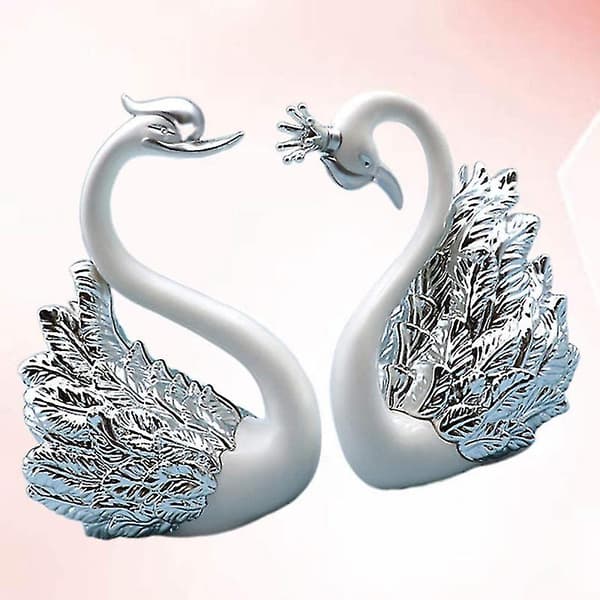 2 Stykker Svanepynt Figurer, Bryllup Juledekorasjon B
