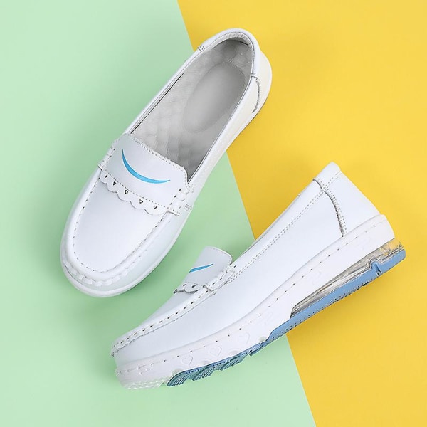 Dame Casual Sko Læder Luft Pude Sko Air Sko Ns9988 Blue EU 41