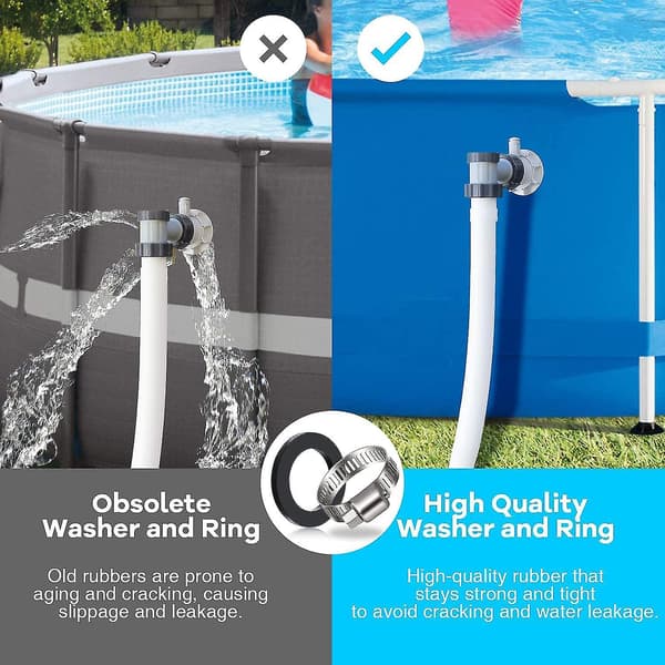 2-pack slangadapter för pool, pooladapter, Intex pooladapter, slangadapter för pool, pumpadapter, slangkoppling för pool 32 och 38 mm