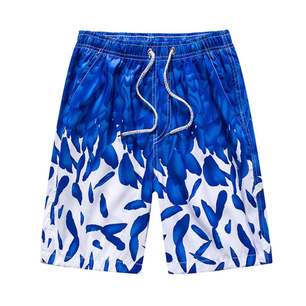 Sommar utomhus strandshorts andningsbara snabbtorkande badbyxor för kvinnor män XL Dark Blue Male