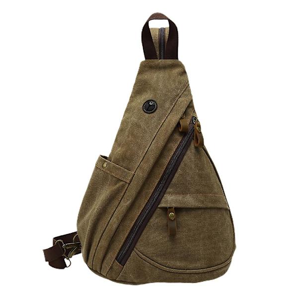 Canvas Axelväska - Liten Messenger Bag Axel Fritidsryggsäck Män Och Kvinnor brown