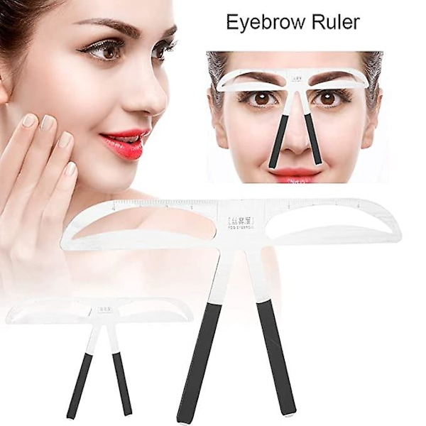 Professionel Øjenbryns Skabelon - Formende Stencils Makeup Permanent Tattoo Øjenbryn Balance Lineal Dame Regel Make-up Værktøj Naturlig Effekt Og Simpel
