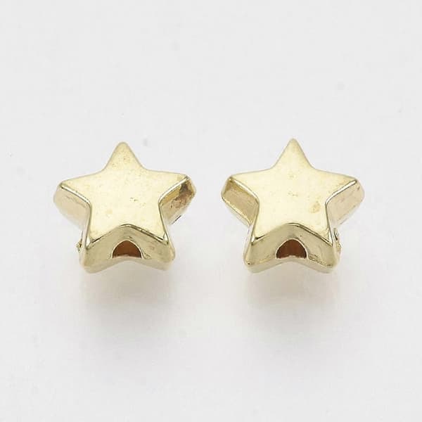 200 st CCB Plastpärlor Stjärna Guld 6x6.5x3.5mm Hål: 1.2mm
