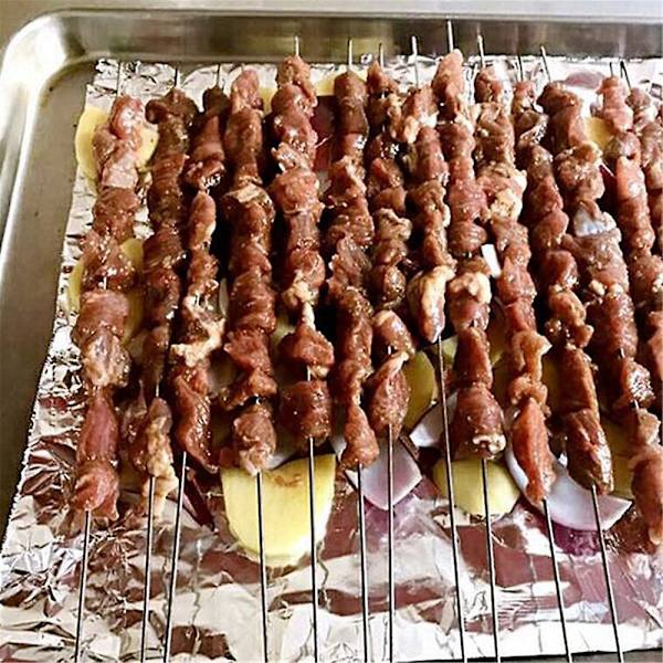 Grillskilt i rustfritt stål, grillspydskilt, grillnålskilt