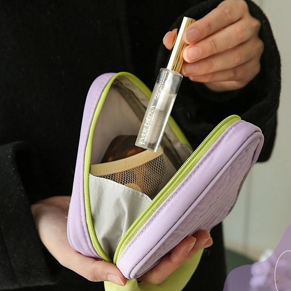 Smukke Makeup Tasker Til Kvinder Makeup Taske Organizer Stor Fløjl Polyester Og Imitation Nylon purple