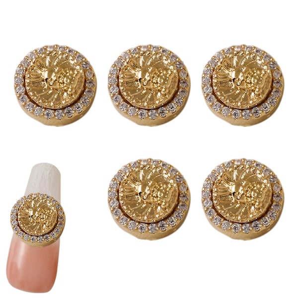 5kpl 3D-kani kynsikoristeita strasseilla, timanteilla, glitterillä, pyörivä kynsitaide kani metallikoristeet suunnittelu kynsitaiteen koristeluun DIY askartelutarvikkeet style1