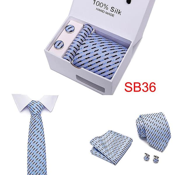 Herre Slips Spot Gaveæske 5 Dele Sæt Slips Business Formel Bryllupsslips B36
